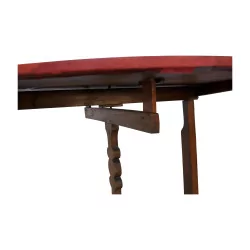 round winegrower's table in oak with leather top, …