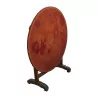 圆形酿酒师橡木餐桌，带皮革台面，…… - Moinat - 餐桌