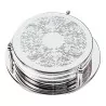Set of 6 round coasters in silver metal. - Moinat - Decorating accessories