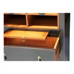 带储物柜的书柜，带拉出式和木制抽屉……