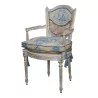 把路易十六风格的木雕扶手椅，漆成米色和…… - Moinat - 扶手椅