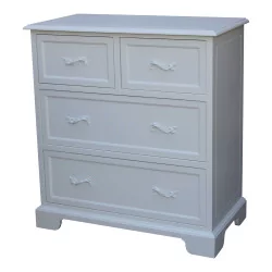 Dresser with 4 drawers (2 small and 2 large) in white painted MDF …