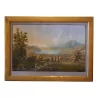 Gouache under glass with wooden frame gilded with gold leaf … - Moinat - VE2022/1
