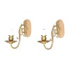 Paire d'appliques en laiton et bronze, style Hollandais. 19ème … - Moinat - Appliques murales