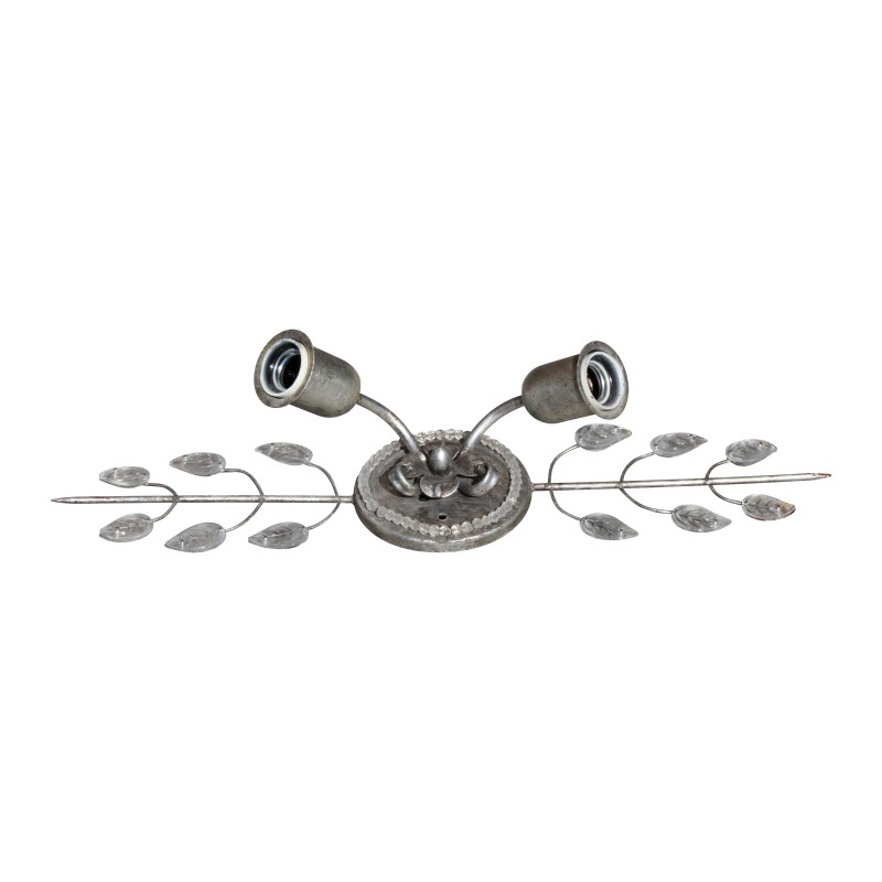 Applique à 2 lumières en métal argenté et cristaux. 20ème … - Moinat - Appliques murales