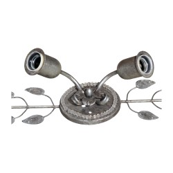 Applique à 2 lumières en métal argenté et cristaux. 20ème …