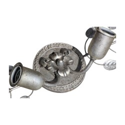 Applique à 2 lumières en métal argenté et cristaux. 20ème …