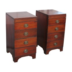 Paire de chevets commodes en bois d’acajou ancien transformé.
