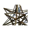 “Star” lantern in glass and patinated brass, mounted on a … - Moinat - Chandeliers, Ceiling lamps