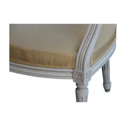 Medaillon-Sessel aus weiß lackiertem Holz mit Stoffbezug …