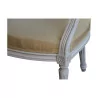 Fauteuil médaillon en bois laqué blanc recouvert de tissu … - Moinat - Fauteuils