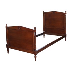 Bed frame (90 x 190 cm) Directoire in patinated beech wood