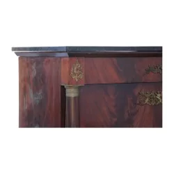 Secrétaire Empire en acajou flammé et colonnes détachées, …