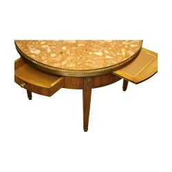 Louis XVI Bouillotte-Tisch mit Intarsien aus Palisander, mit 2 …
