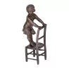Bronze "Fillette à la chaise " reproduction. - Moinat - Bronzes