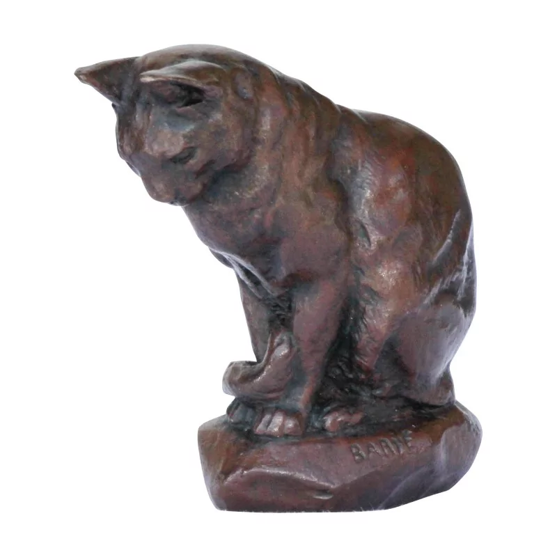 Bronze “Chat “ reproduction du bronze de Barye. - Moinat - Bronzes