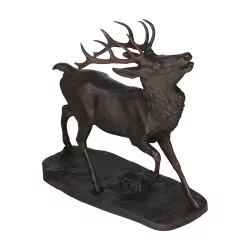 Barye 青铜大模型“Deer”的青铜复制品。