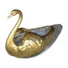 Pair of decorative swans in glass and vermeil design by … - Moinat - Silverware