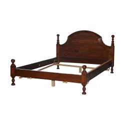 Louis XIII bed frame (160 x 220 cm) in walnut wood, model