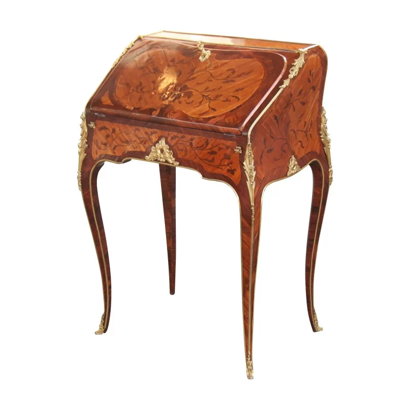 路易十五风格驴背书桌，Mailfert Amos 型号 - Moinat - Desks : cylinder, leaf, 写字桌