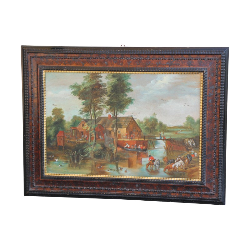 Tableau Hollandais huile sur toile avec cadre en bois, exécuté … - Moinat - Tableaux - Paysage Tableau Hollandais huile sur toile avec cadre en bois, exécuté … - Moinat - Tableaux - Paysage