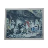 Pair of colored engravings under glass with baguette frame … - Moinat - VE2022/1