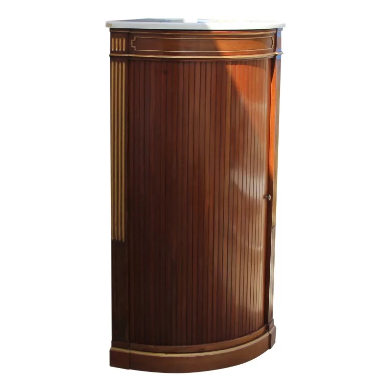 Encoignure avec porte à volt Louis XVI en bois d'acajou et … - Moinat - Bahuts, Bars, Buffets, Coffres, Enfilades