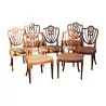 Seat set including: 5 chairs and 2 armchairs in … - Moinat - Chairs