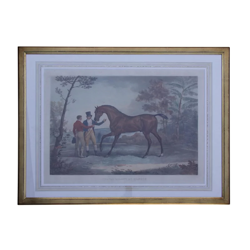 Engraving under glass “Horse going to the merry-go-round” with … - Moinat - VE2022/1