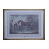 Gravure sous verre “ Cheval allant au manège” avec cadre en … - Moinat - Gravures