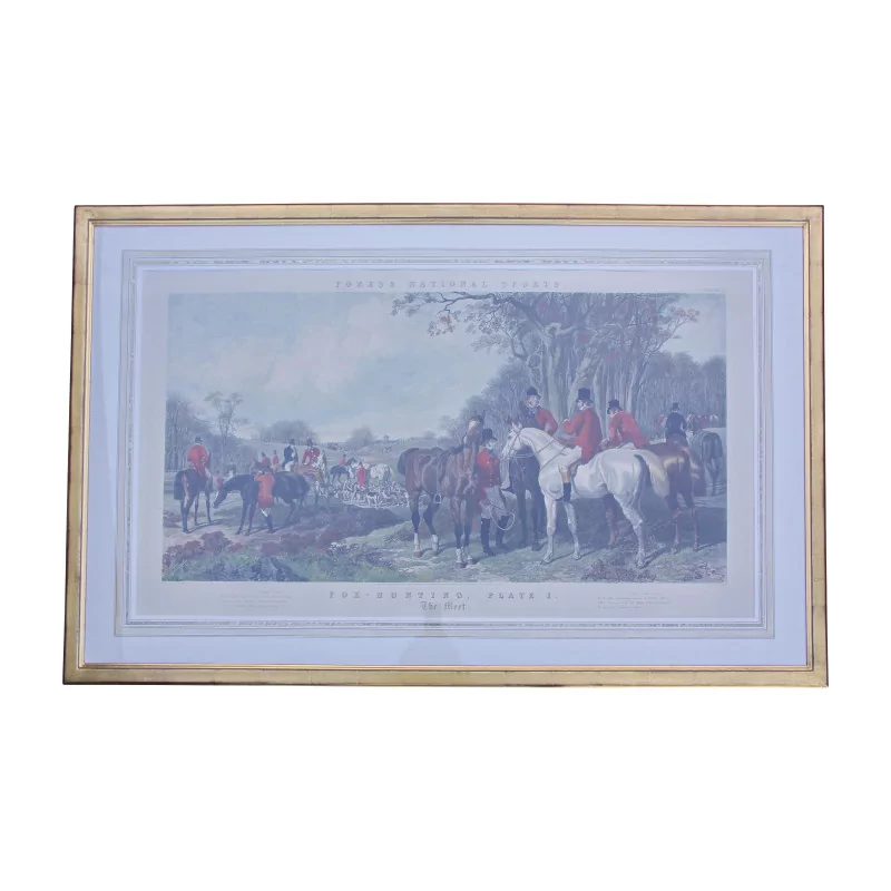 Gravure sous verre \" Fox hunting Plate 1 - The Meet \" avec - Moinat - Prints, Reproductions