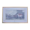 “Fox hunting Plate 1 - The Meet” glass engraving with … - Moinat - Prints, Reproductions