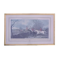 “Fox Hunting Plate 4 - The Kill” under glass engraving with …