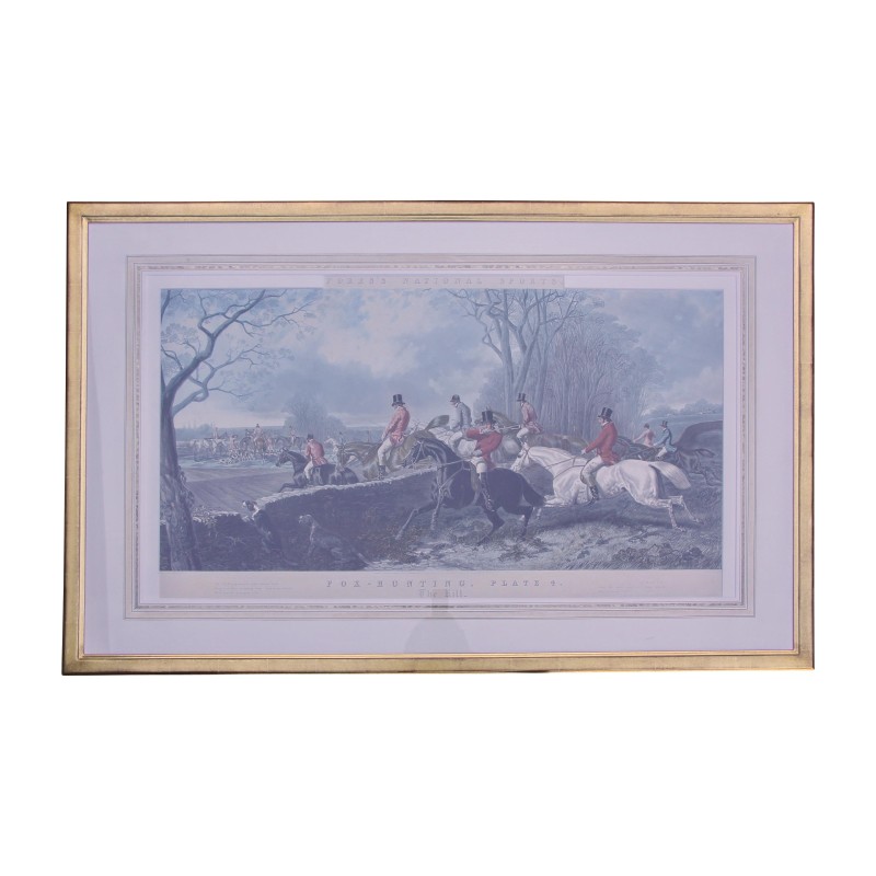 Glass engraving \"Fox Hunting Plate 4 - The Kill\" with - Moinat - Prints, Reproductions