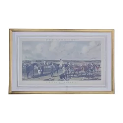 Gravure sous verre “Racing Plate 1 - Couse de chevaux” 19ème …