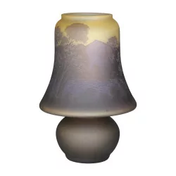 盏 Gallé 风格的玻璃糊灯。 20世纪