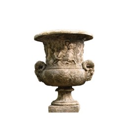 Vase “Aux Béliers” in crushed natural stone, molded and …