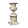 Vase "Aux Béliers" en concassé de pierre naturelle, moulé et - Moinat - Urnes, Vases