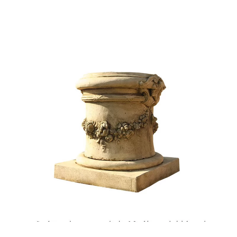 “Aux Fleurs” base in crushed natural stone … - Moinat - Urns, Vases