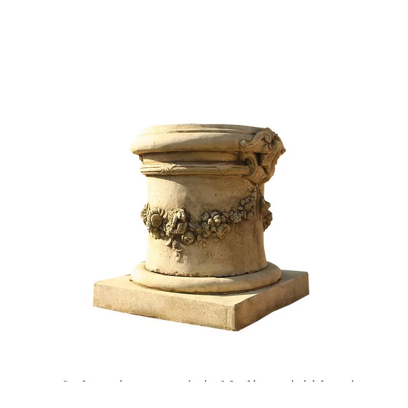 Socle "Aux Fleurs" en concassé de pierre naturelle - Moinat - Urnes, Vases