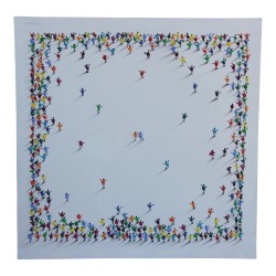 Modernes quadratisches „Männer“-Gemälde auf Leinwand