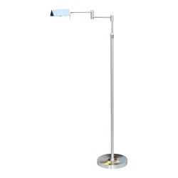 LED-Leseleuchte aus mattem Nickel, höhenverstellbar.