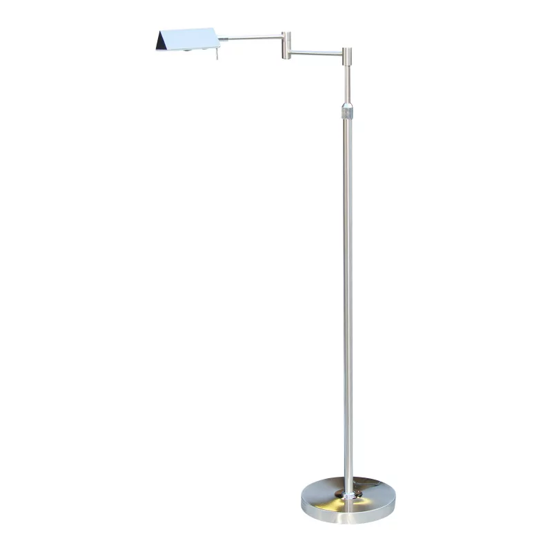 Led reading light in matte nickel, adjustable in height. - Moinat - Standing lamps