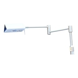 LED-Leseleuchte aus mattem Nickel, höhenverstellbar.