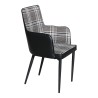 Fauteuil dos simili noir et devant tissu Burberry - Moinat - Fauteuils