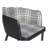 Fauteuil dos simili noir et devant tissu Burberry - Moinat - Fauteuils