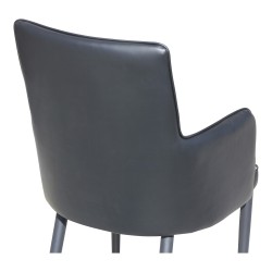Fauteuil dos simili noir et devant tissu Burberry