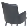 Sessel mit Rückenlehne in schwarzem Kunstleder und Vorderseite aus Burberry-Stoff - Moinat - Armlehnstühle, Sesseln