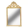 Large mirror with gilded wooden frame, pediment decorated with flowers... - Moinat - Mirrors