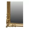 Grand miroir avec cadre en bois doré, fronton orné de fleurs … - Moinat - Glaces, Miroirs